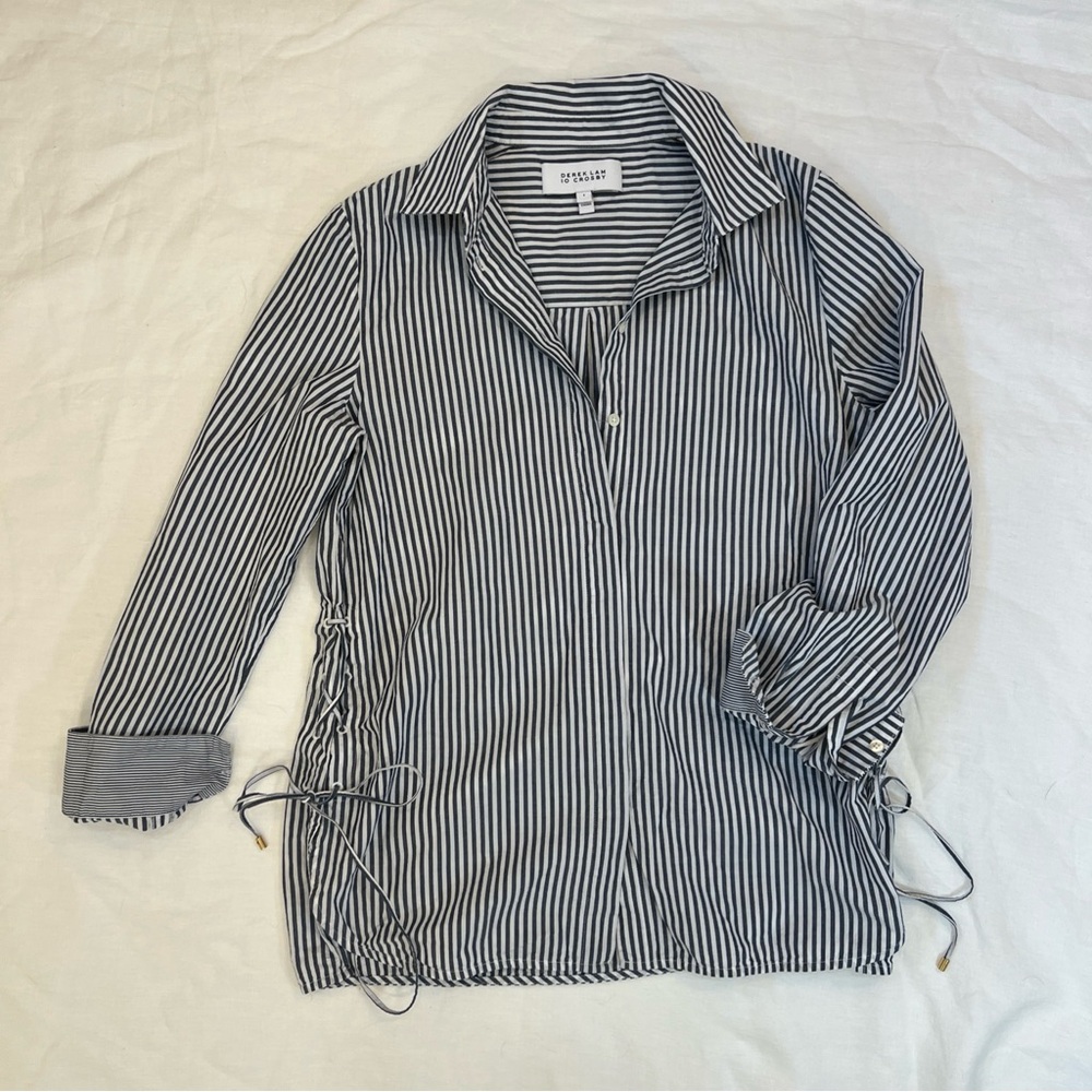 Derek Lam 10 Crosby Collared‎ Blouse with Side Ties
